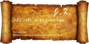 Jónás Krisztina névjegykártya