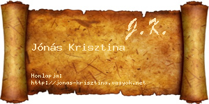 Jónás Krisztina névjegykártya